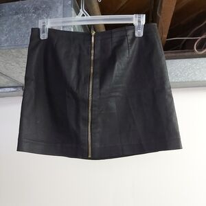 🤯2/$15 H&M Shiny Black Zippered Cotton+Polyester Skirt Size 6